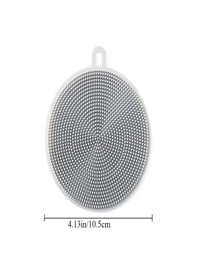 Kopida 4 Pcs Silicone Dish Scrubber, Multipurpose Round Silicone Sponges Reusable Dish Brush for Kitchen Dishes Plate Fruits Vegetables Washing and Cleaning - Image 2